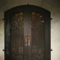 Jamb 3" x 6.3" Wrought Iron Doors Pure Hands Fluorocarbon Paint 30 Years Not Peeling Hc-18