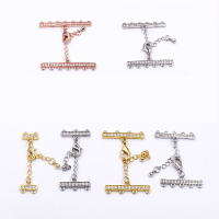 鍍925銀珍珠項鏈多排扣多層手鏈扣DIY配件扣子2/3/4/5/6/7排扣頭