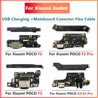 For Xiaomi Poco F2 Pro F1 F3 X3 Pro New USB Power Charging Board Connector Plug Port Dock With Mainboard Motherboard Flex Cable