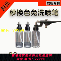 新款卡扣式1秒換色免洗下壺噴筆氣泵模型上色噴塗噴槍噴油漆工具  模型保護漆