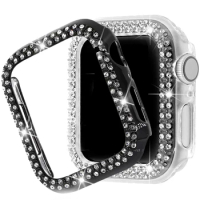 Women Diamond Cover Protector for Apple Watch Case 8 7 6 SE 5 40mm 44mm Slim Lady Sport IWatch Ultra Series 41mm 45mm 38mm 42mm