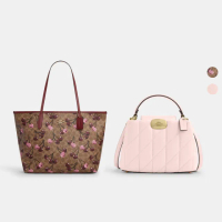 【COACH】蔻馳官方直營 CITY經典Logo櫻桃印花托特包/ELIZA CARRYALL絎縫迷你包-多色可選(CY691/CY719)