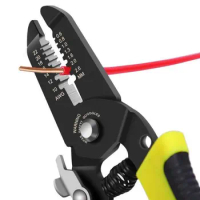 7" 0.6-2.6mm Portable Wire Stripper Pliers Crimper Cable Stripping Crimping Cutter Hand Tool for Electrical