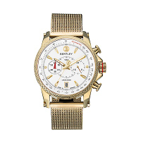 BENTLEY 賓利 RACING系列 競速美學計時手錶 白x金/43mm