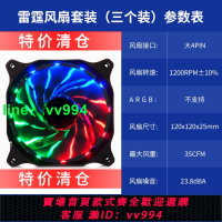 金河田雷霆風扇12CM機箱風扇 清倉處理3個RGB風扇19.9元