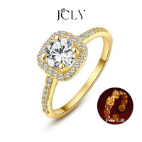 Cincin Moissanite Sintetik, Tetapan 4 Serampang Persegi Mewah, Perak 925 Sterling, Cincin Janji, Bar