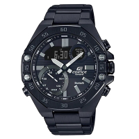 CASIO EDIFICE系列八角錶圈藍芽三眼不鏽鋼腕錶(ECB-10DC-1A)/48.5mm