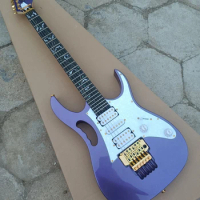 Classic Famous master level 7V electric guitar, silver pink purple paint, Floyd Rose Tremolo Bridge, Fast delivery.