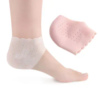 2Pcs Silicone Feet Care Socks Moisturizing Gel Heel Thin Socks With Hole Cracked Foot Skin Care Protectors Lace Heel Cover