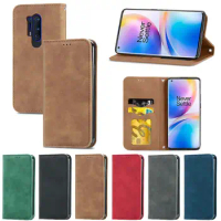Matte Leather Card Wallet Phone Case For OnePlus Nord CE 2 N200 N100 N20 10 9 8 7 Pro Shockproof Magnetic Holder Flip Cover