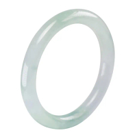 【漢石齋】天然翡翠A貨 圓條手鐲玉鐲 冰種春帶彩(手圍18.9/版寬9mm)