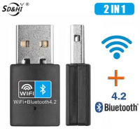 2 In 1 USB Wifi &amp; Bluetooth 150Mbps USB WiFi Bluetooth Adapter 2.4Ghz Wireless External Receiver Transmitter RTL8723 WiFi Dongle