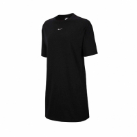 Nike 洋裝 NSW Essential Dress 女款 運動休閒 長版 基本款 圓領 穿搭 裙子 黑 白 CJ2243010