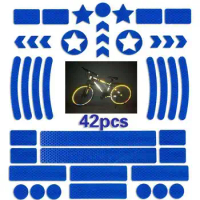 5sheets 42 in1 Car Bicycle Reflective Sticker Night Safety Grid Stripe Warning Strip MTB Scooter Helmet Body Reflective Sticker