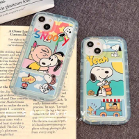 New Cute Snoopy Kawaii Phone Case Anime Puppy Iphone1314Promax Cell Protection Case Cartoon Figure Girls Phone Accessories Shell
