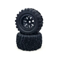 MX-07 2Pcs 188mm Tire Wheel Tyre 8752 8753 for MX-07 MX07 MX 07 1/7 RC Car Spare Parts Accessories,Black