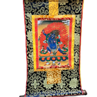 【十方佛教文物】大威德金剛{緞布 描金}唐卡(興旺自身的財運)
