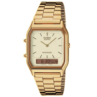 CASIO 金色時尚中性指針錶(AQ-230GA-9D) / 考試錶