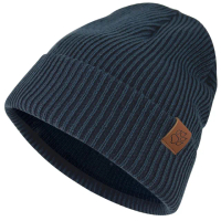 【Jack wolfskin 飛狼】細直紋雙層針織保暖帽 毛帽(深藍)