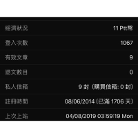 Ptt帳號 自用 登入次數1067