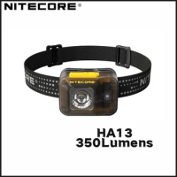 NITECORE HA13 350LM LED Headlamp AAA Battery Dual Power Source Camping Work Light Night Trail Running Fishing Headlight