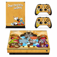 Game Cuphead Skin Sticker Decal For Microsoft Xbox One X Console and 2 Controllers For Xbox One X Skins Stickers Vinyl