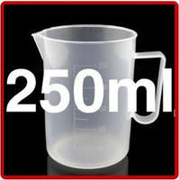 【量杯-帶刻度塑膠-250ml-5個/組】DIY烘焙量杯 100~5000ml可選 PP半透明帶刻度塑膠量杯(250ml:口7高9.5cm)，5個/組-8001001
