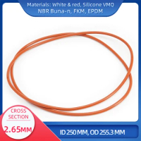 O Ring CS 2.65 mm ID 250 mm OD 255.3 mm Material With Silicone VMQ NBR FKM EPDM ORing Seal Gaske