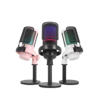 Noise Reduction Condenser RGB Microphone USB Disc Condenser Microphone