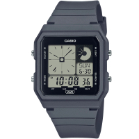 【CASIO 卡西歐】方形雙顯指針數位電子腕錶/鐵灰(LF-20W-8A2)