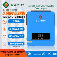 SUMRY 3.6KW 3600VA ON/off Gird Solar Inverter 24V 110V Pure Sine Wave MPPT Solar Charge Support Lithium LiFePo4 Battery
