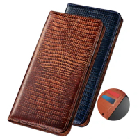 Lizard Real Leather Magnetic Holster Card Holder Case For Xiaomi Note 10 Lite/Xiaomi Note 10 Pro/Xiaomi Note 10 Phone Bag Stand