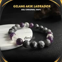 Gelang Batu Akik Alam Labrador Labradorite Hitam Natural Pria Wanita Cowok Cewek ASLI Original 100% 