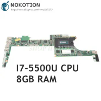 NOKOTION NEW 801505-601 801505-501 801505-001 DA0Y0DMBAF0 For HP X360 G1 13-4000 Laptop Motherboard With I7-5500U CPU+8GB RAM