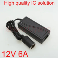 10pcs High quality 12V 6A Car cigarette lighter Power AC Converter / adapter for Air pump /Vacuum cleaner DC 12V 6A Power supply