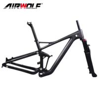 Airwolf Carbon MTB Bicycle Frame Carbon Mountain Frameset Bike Full Suspension 29 Boost Frame Frame Shock XDB Cycling Parts