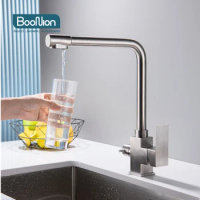 Boonion SUS304 Stainless steel food kitchen faucet Hot and cold faucet Clean water Direct drinking faucet Pull faucet
