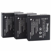 3Pcs Probty DMW-BLG10 DMW BLG10 Battery for Panasonic Lumix DC-ZS70 DMC-GX80 DMC-GX85 DMC-ZS60 DMC-ZS100 DMC-GF6 DMC-GX7K Camera