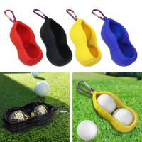 Peanut Shape Golf Ball Holder Holds 2 Balls Protective Portable Easy Attachment to Bag with Buckle Hook Pouch Ball Carrier Gift