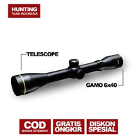 GAMO 6x40 Reticle HK Fixed Zoom Teleskop Optik Jernih & Stabil - Alat Olahraga Outdoor Eksplorasi Al
