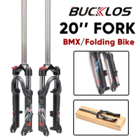BUCKLOS Folding bike Fork 20 inch Straight Oil fork 50mm travel Disc Brake Quick Release Fork Aluminum Alloy Bicycle Accessories