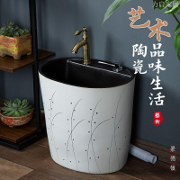 新款拖把池家用陽臺墩布池洗拖把槽陶瓷水池落地式室外拖布盆庭院