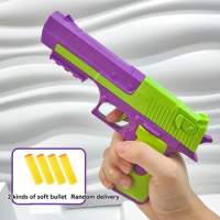 Desert Eagle Soft Bullet Radish Gun Toy Manual Pistol Model Shooting with Bullet Antistress Air Gun Toys for Boys Birthday Gifts