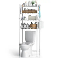 Over The Toilet Sanctuary: Bathroom Organizer Shelves - Space Saver Rack Shelf in Elegant White