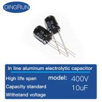 10uf400v direct plug electrolytic capacitor 10*13 10 * 17 8 * 12 400v10uf plug-in aluminum electrolytic capacitor