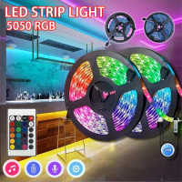 5050 LED Strip with RGB 24 Key Bluetooth Control 0.5-10M 5V USB Environmental Light Strip for Room Decoration Lighting