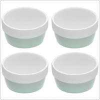 【KitchenCraft】陶製布丁烤杯4入 復古藍 / 點心烤模