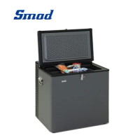 Smad Propane Freezer Fridge 12V for RV with Lock 2.4 Cu.Ft Outdoor Camper Electric LPG AC/DC 3-way Gas Absorption Black Chest