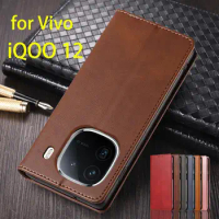 Leather Case for Vivo iQOO 12 /Vivo iQOO12 Flip Case Card Holder Holster Magnetic Attraction Cover Wallet Case Fundas Coque
