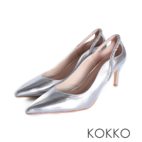 KOKKO精緻閃亮水鑽細高跟鞋銀色